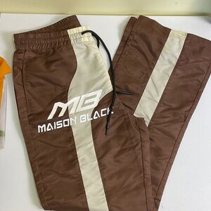 Maison Black Brown and Cream Joggers